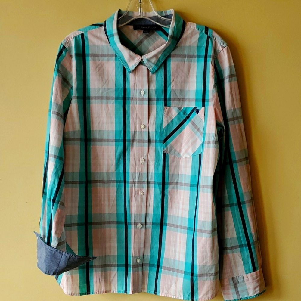 Tommy Hilfiger Long Sleeve Button Plaid Shirt XL